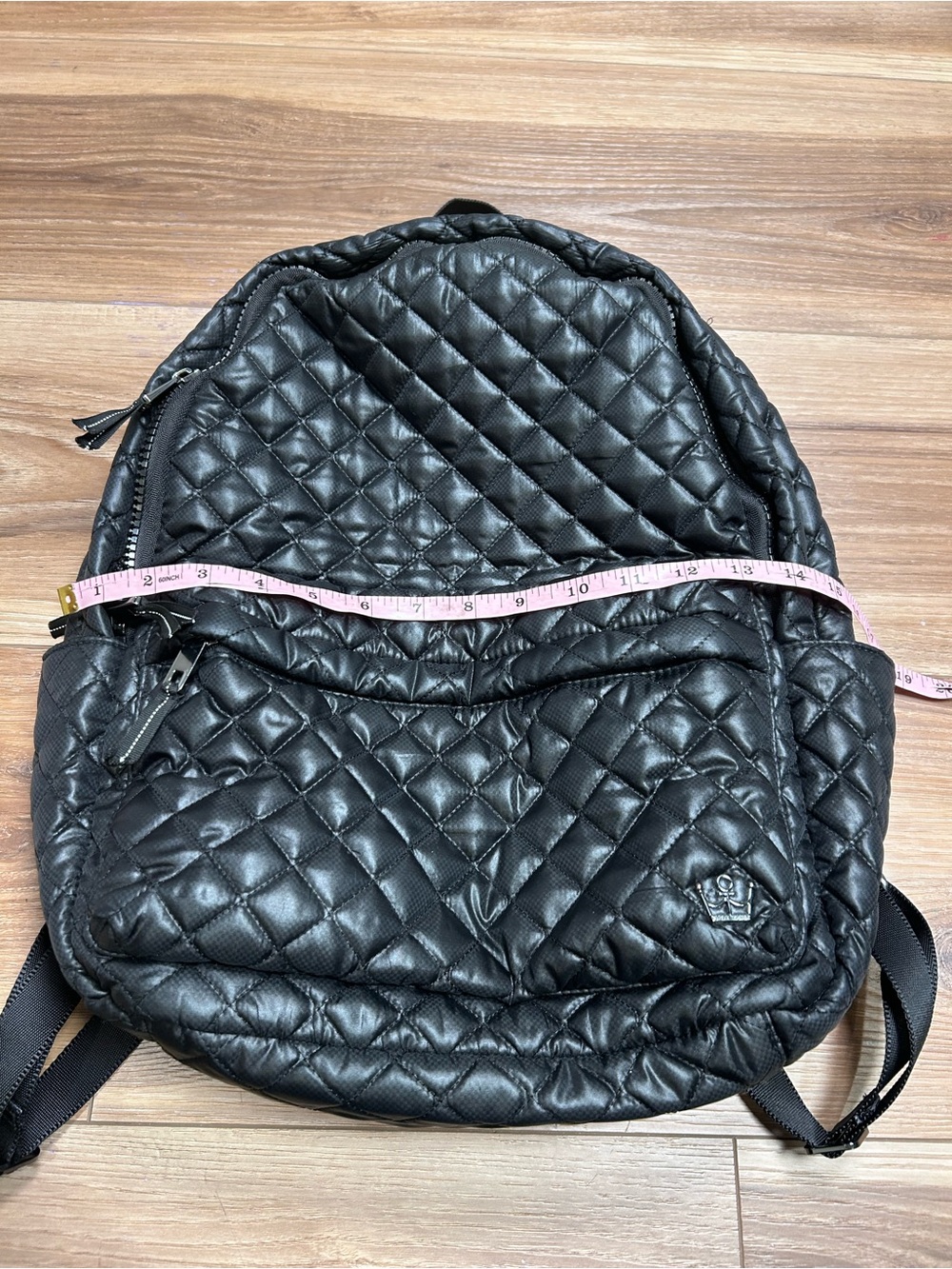 Oliver Thomas Large Wingwoman Laptop Backpack black quilted travel work - Picture 9 of 9